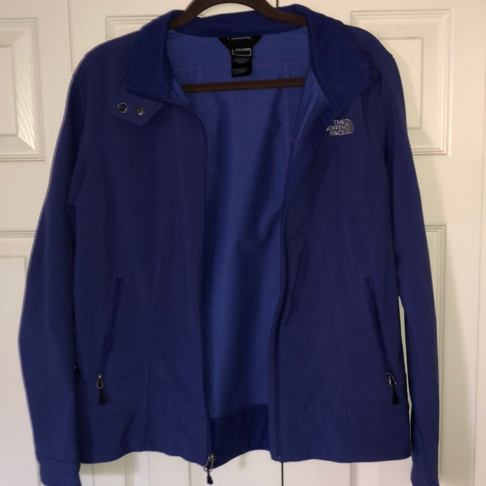 Purple north face rain jacket